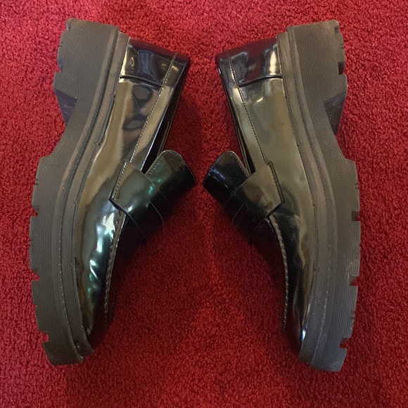 Zara lug sole patent leather slip on platform loafers 39 - Picture 6 of 9